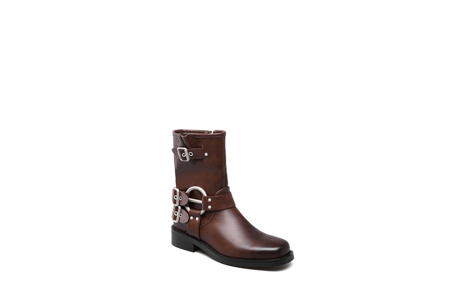 Buckle ankle boots