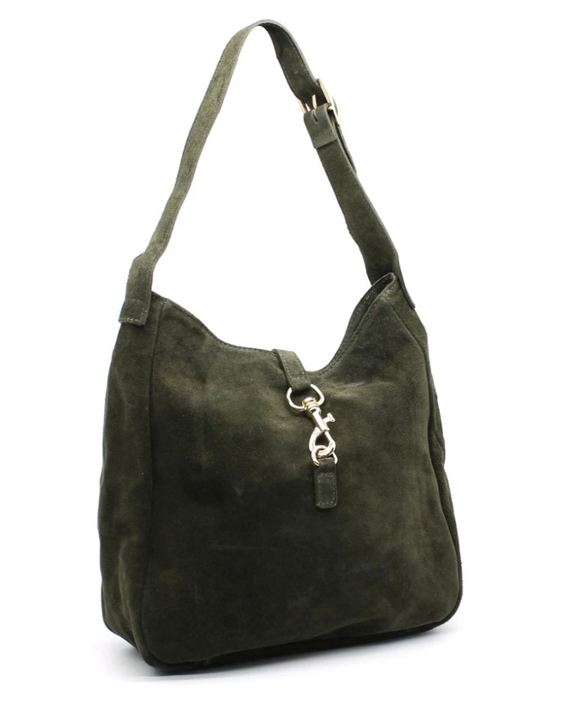 Mala em couro suede