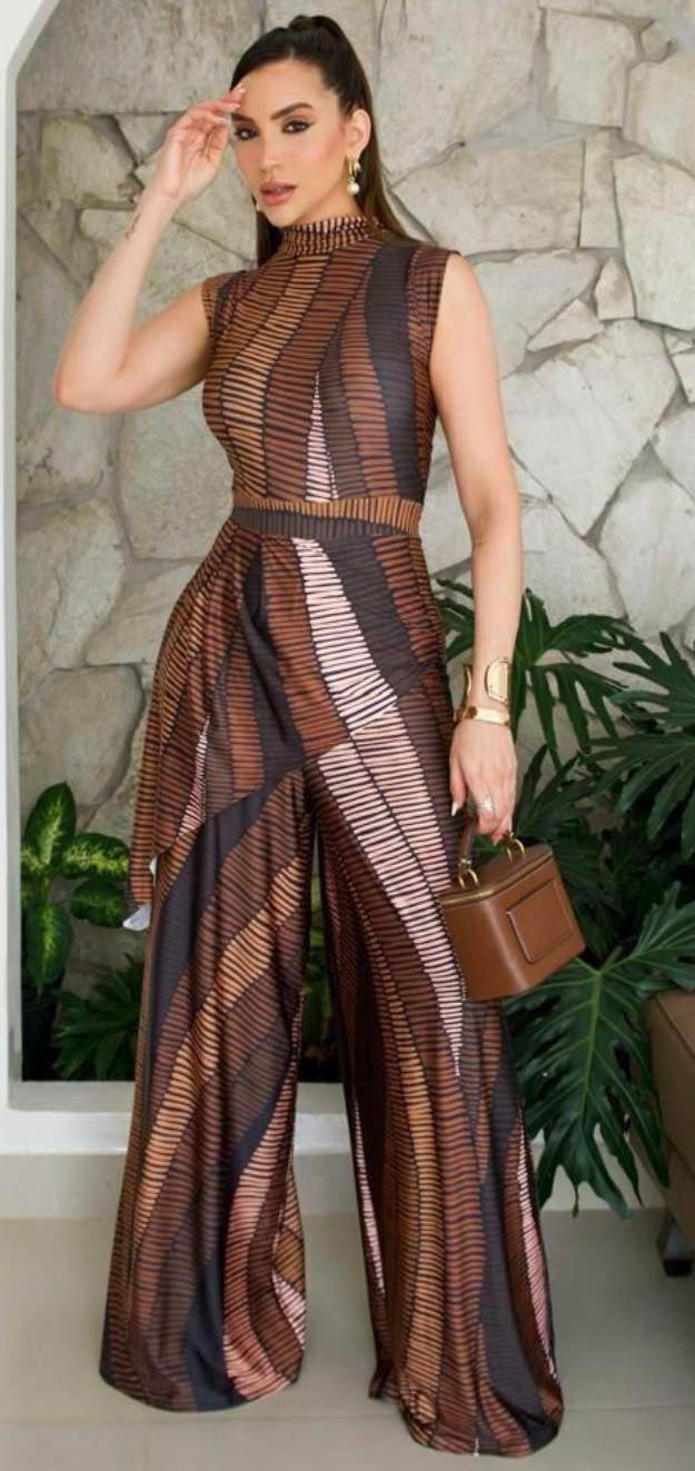 Jumpsuit Brown Espinhado