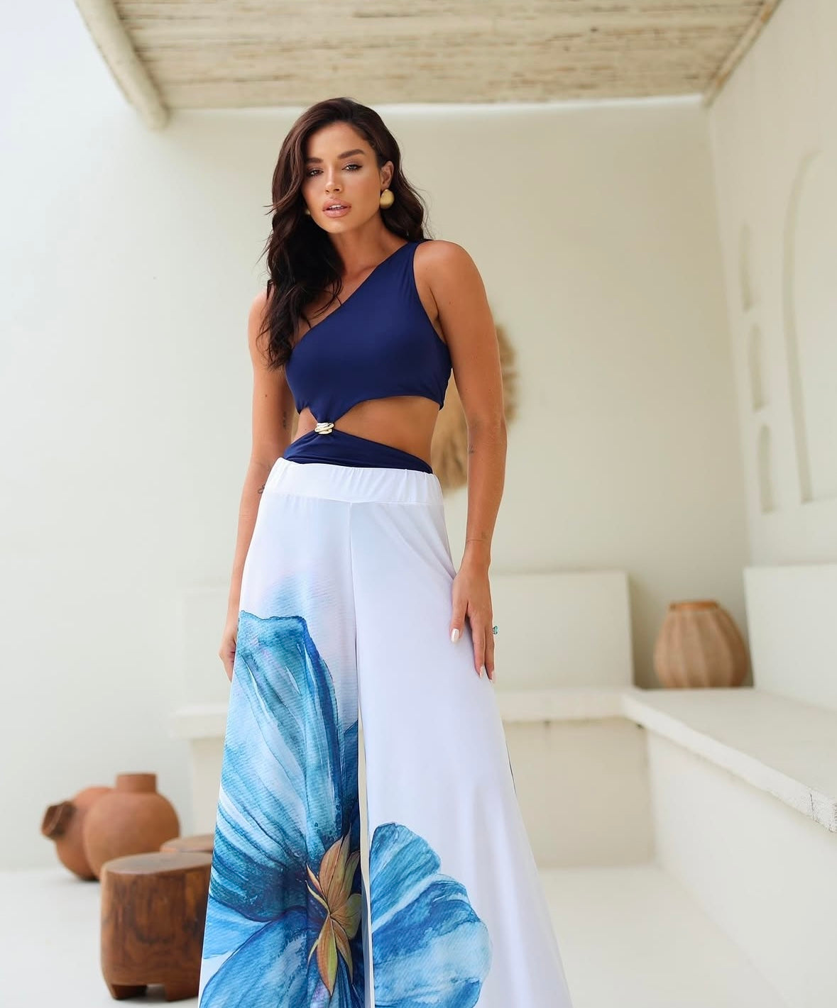 Pantalona blue flower