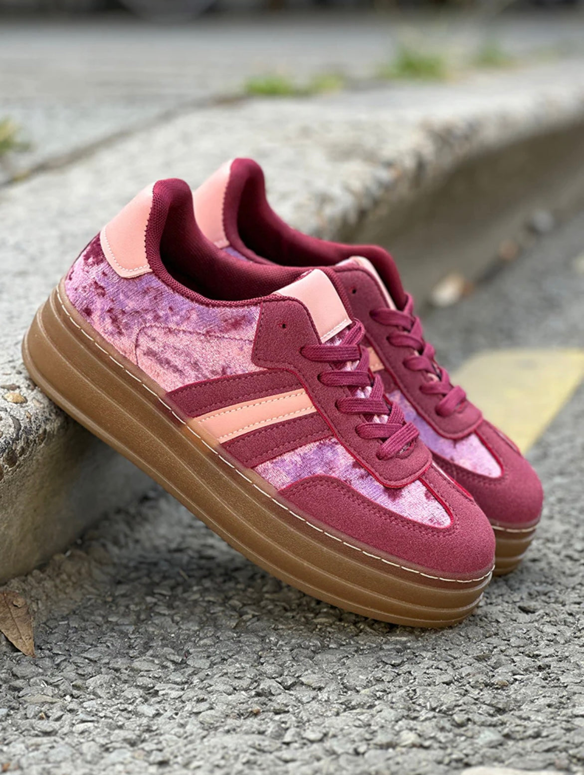 velvet sneakers
