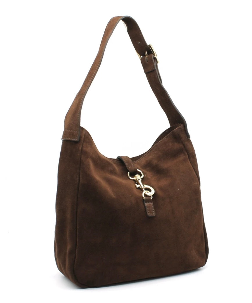 Mala em couro suede