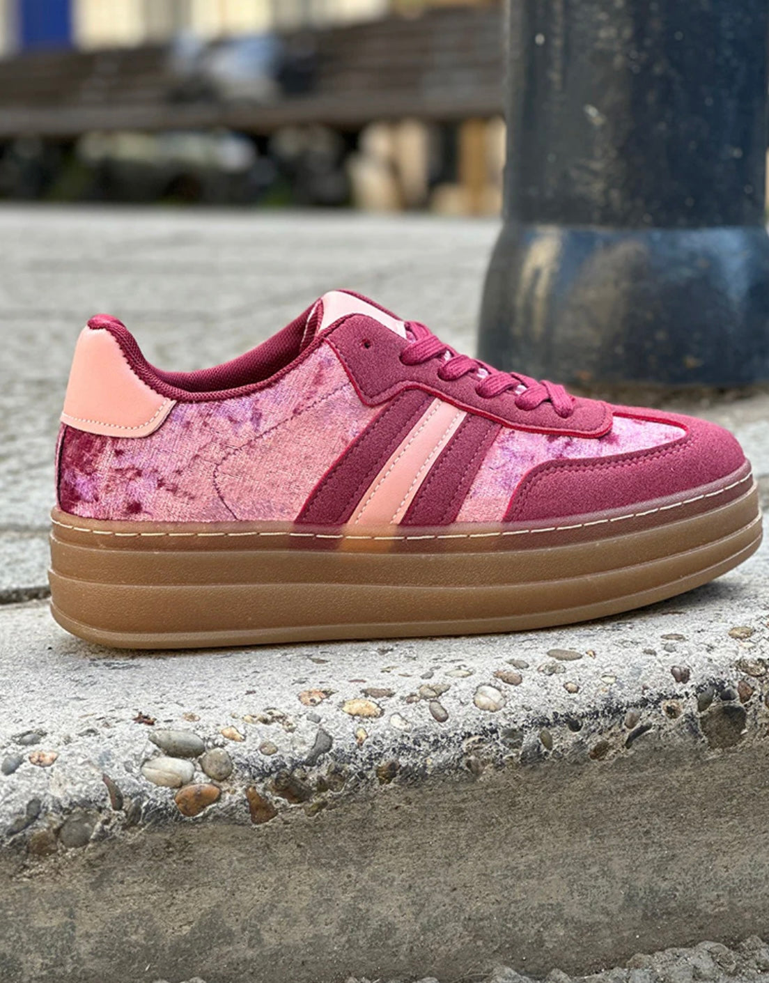 velvet sneakers