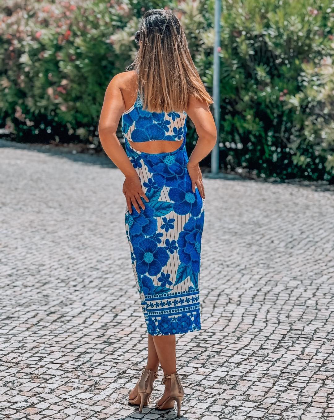 Midi Dress flower blue