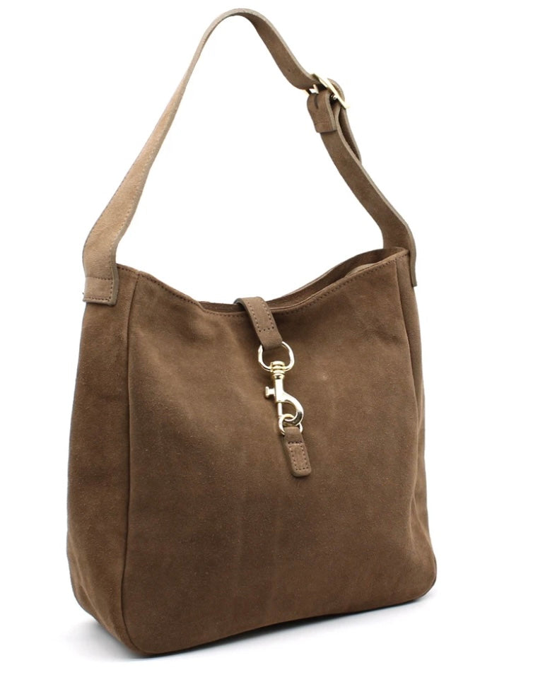 Mala em couro suede