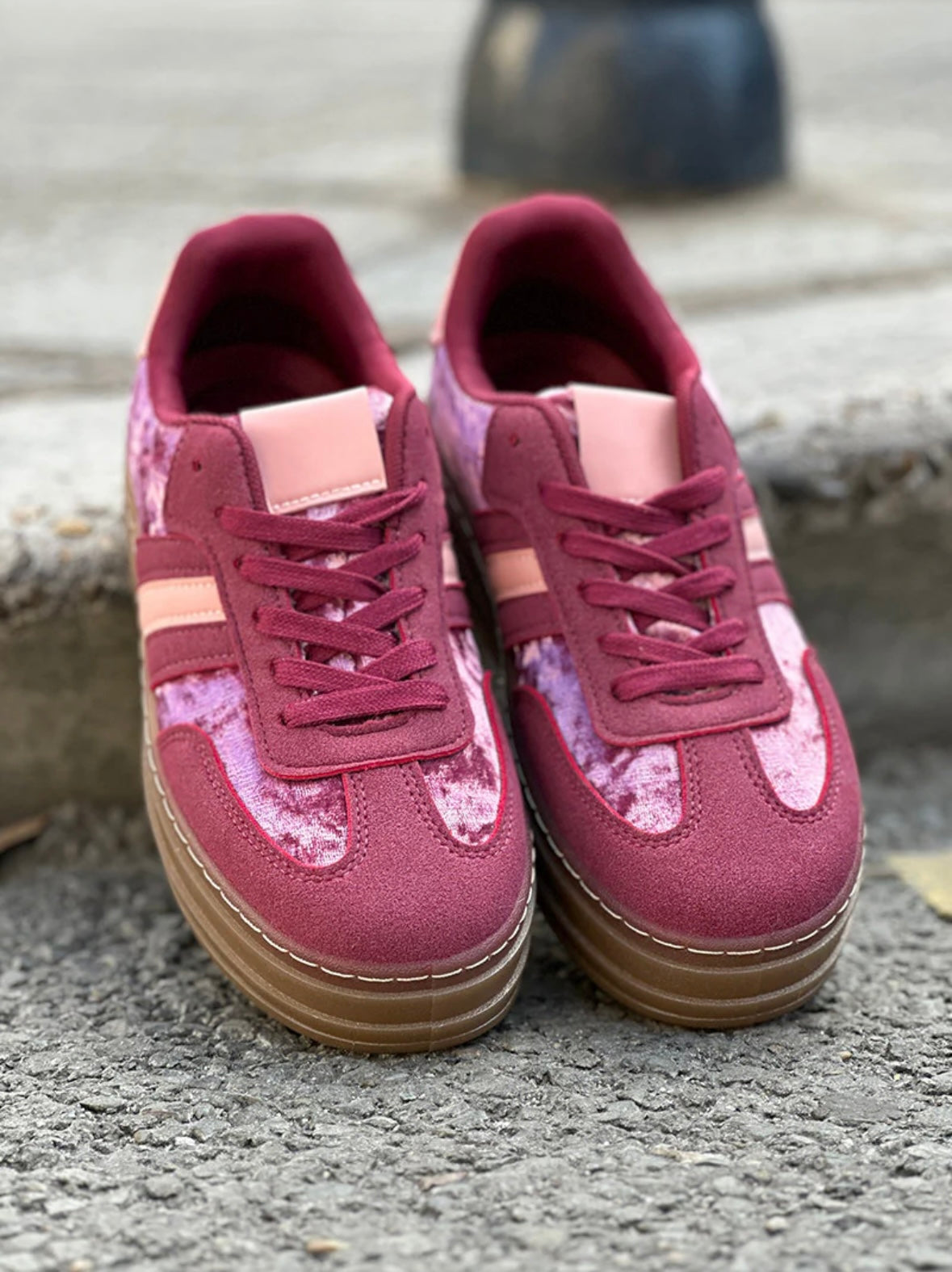 velvet sneakers