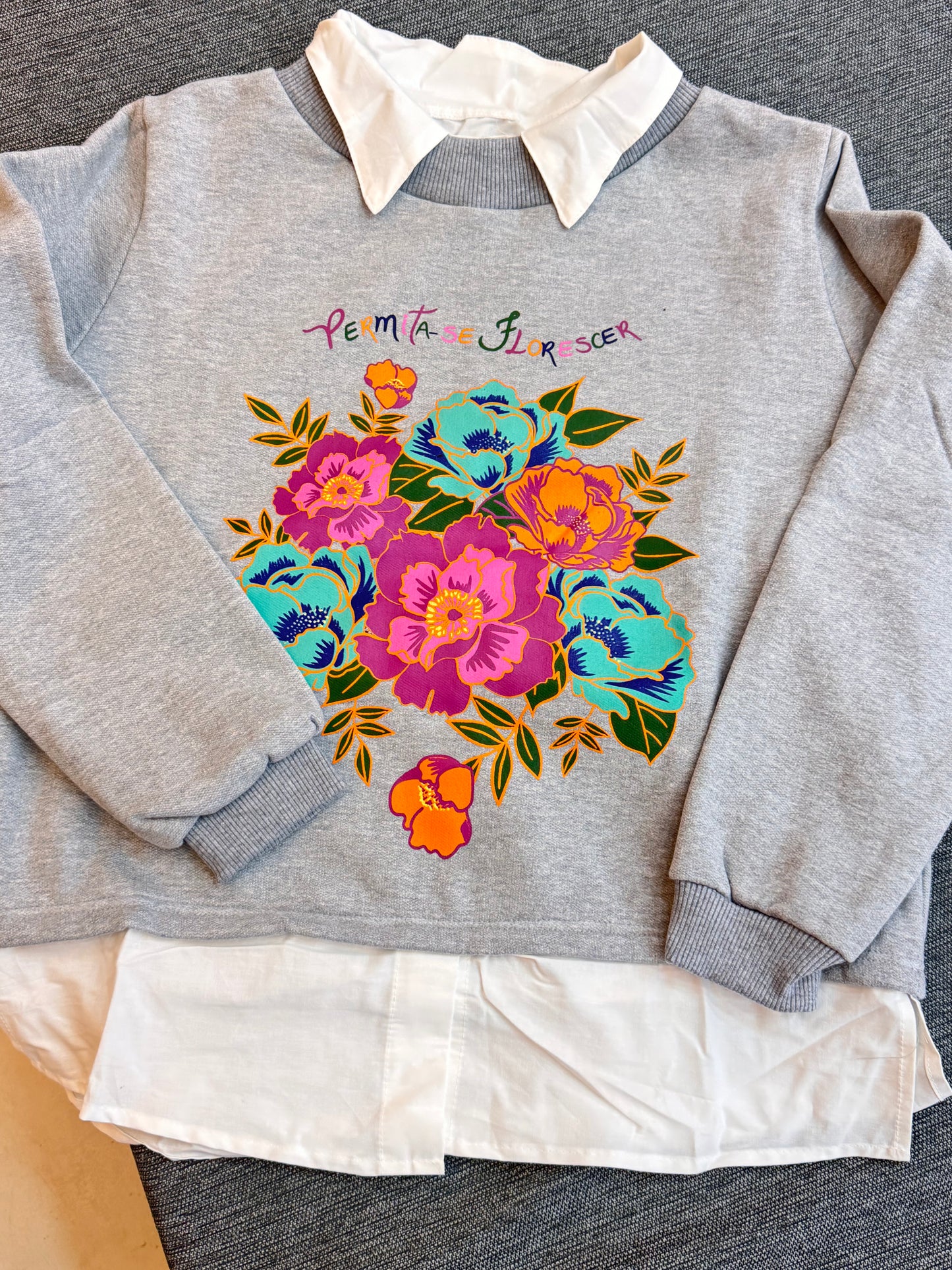 Sweat cardada cinza