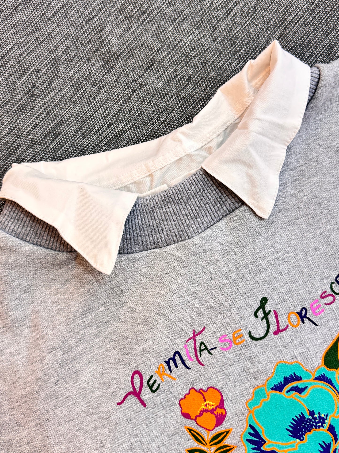 Sweat cardada cinza