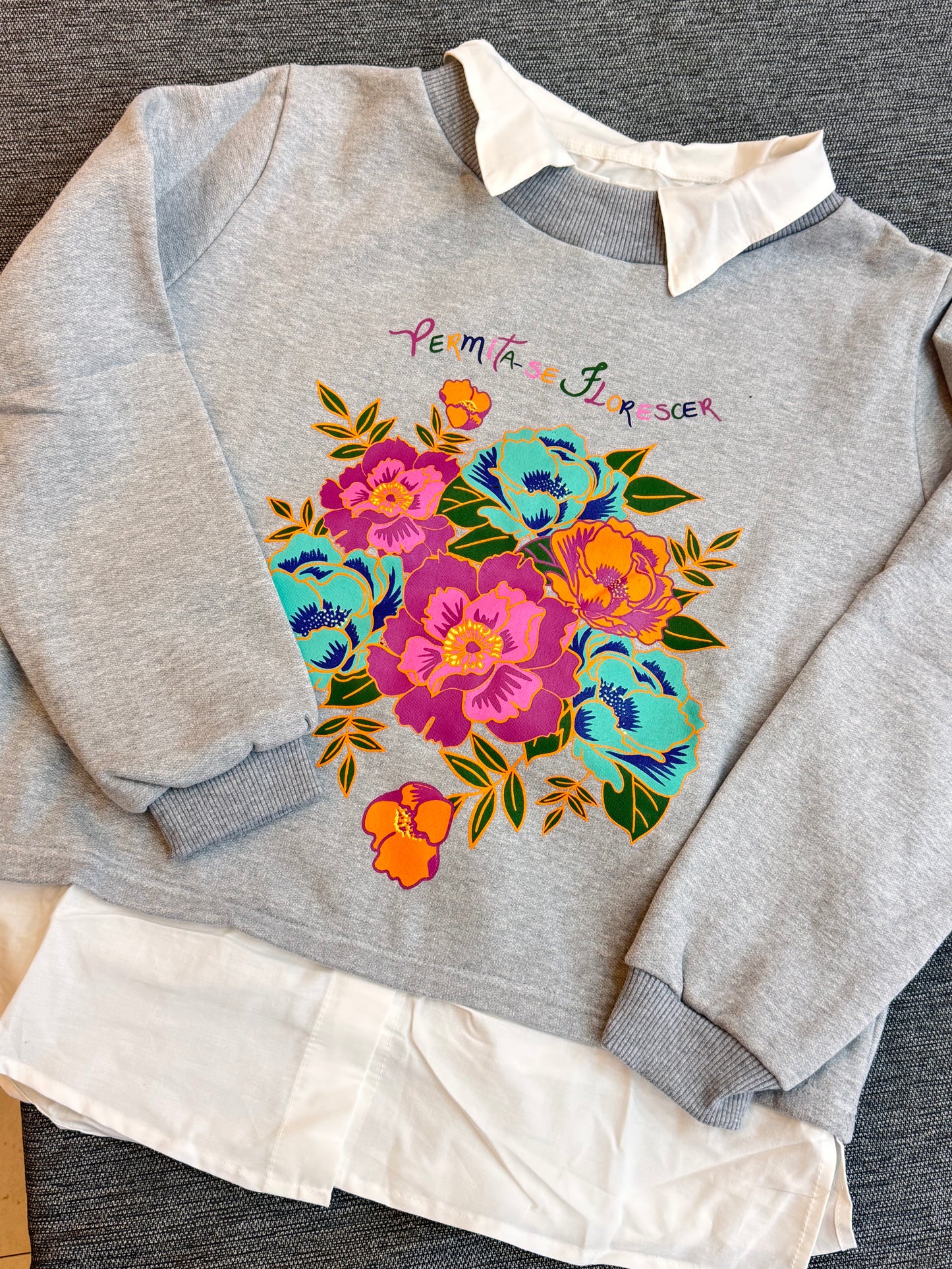 Sweat cardada cinza