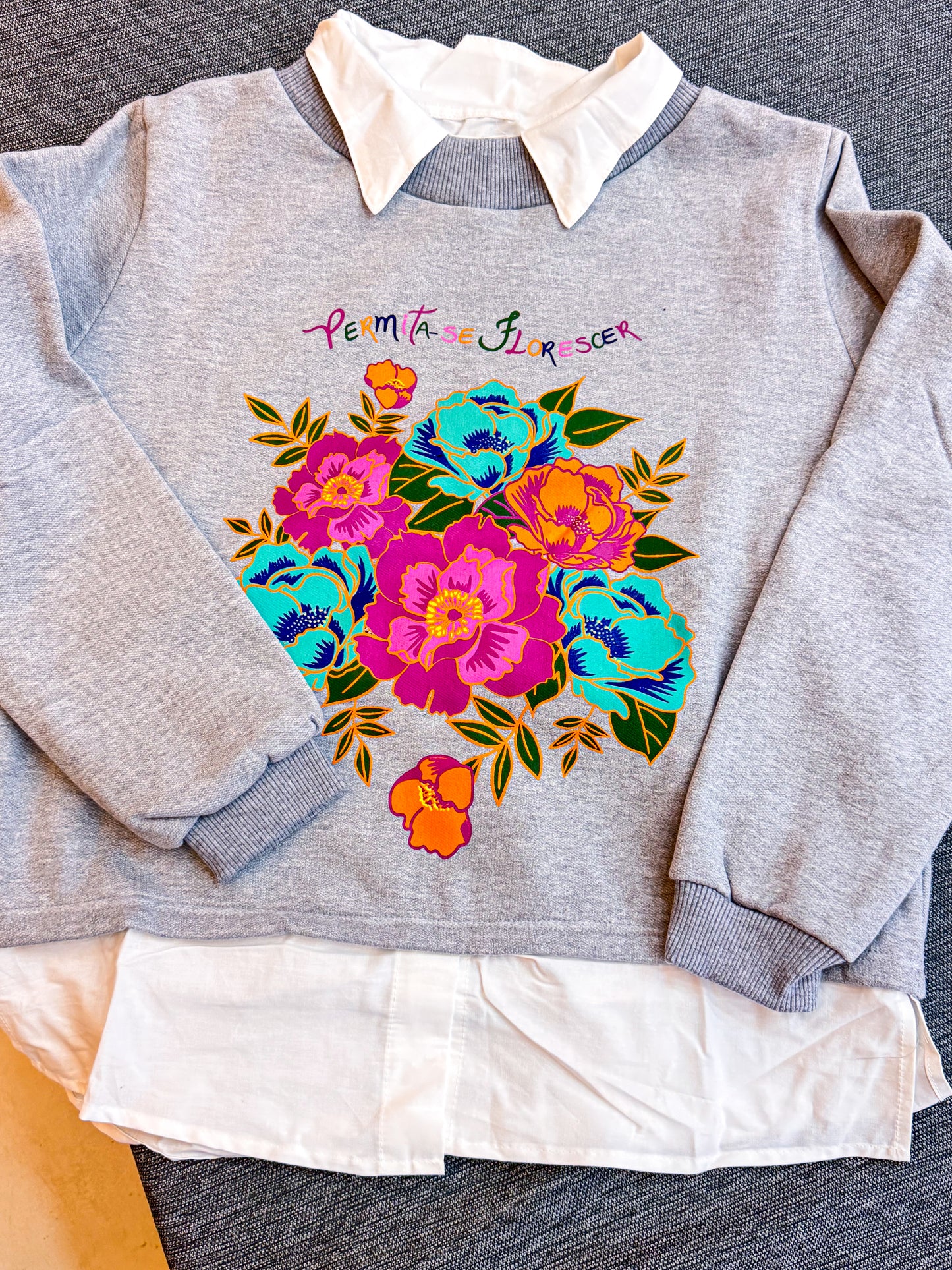 Sweat cardada cinza