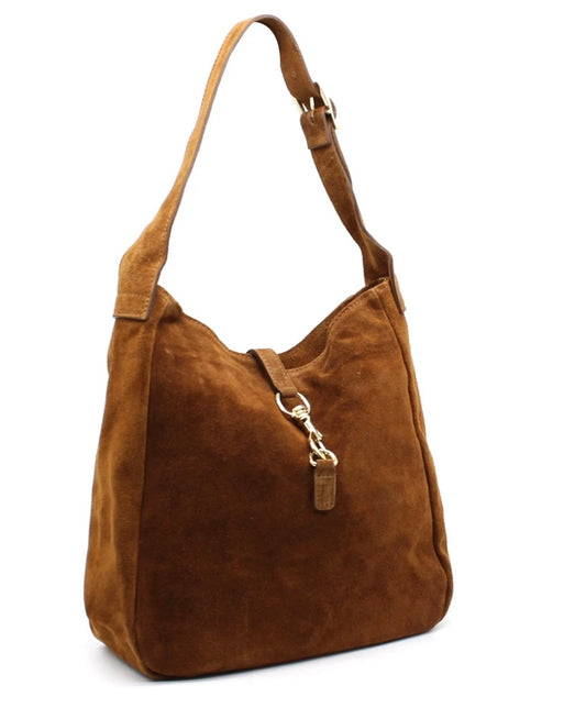 Mala em couro suede