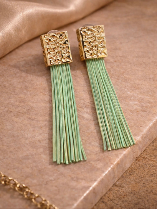 Brincos cascata verde