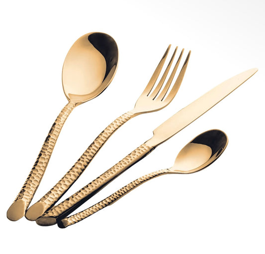 Conjunto de Talheres Malindi Dourado – 24 Peças