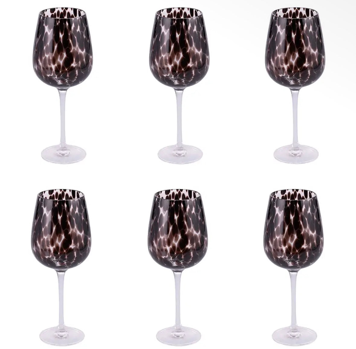Conjunto de 6 copos de vinho Jamila Black