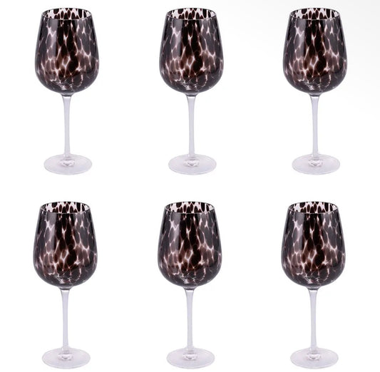 Conjunto de 6 copos de vinho Jamila Black