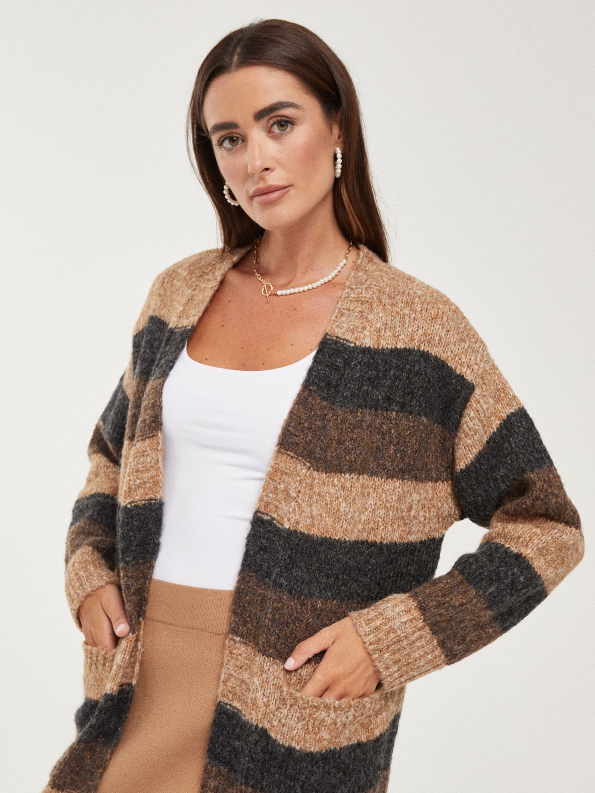 Casaco malha Café lato