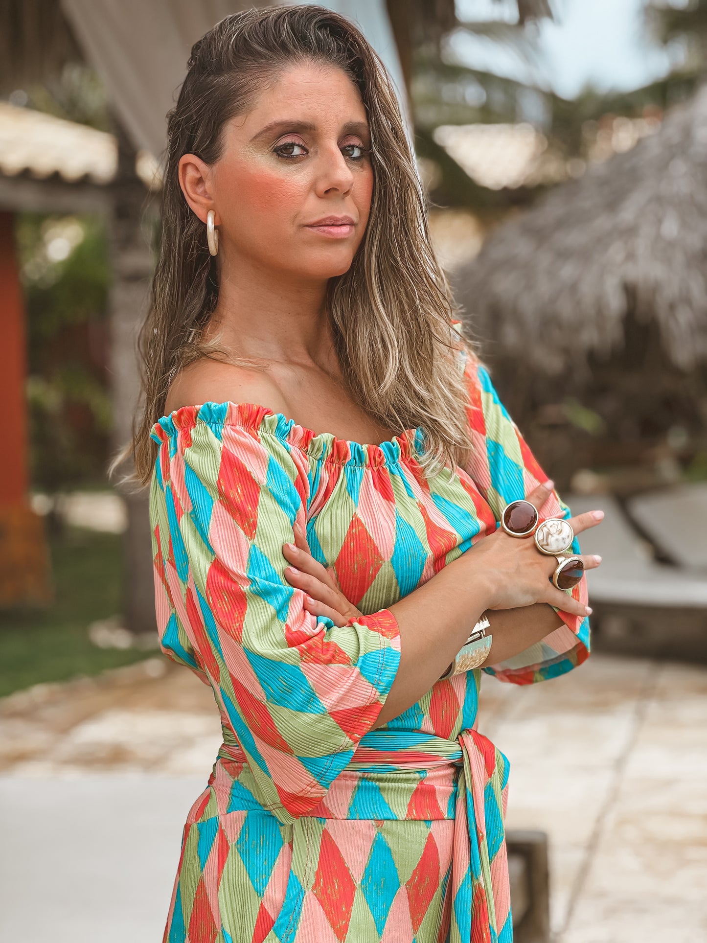 Jumpsuit crepe losango