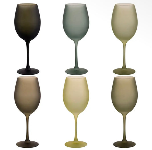 Conjunto de 6 taças foscas Happy Hour Greenery