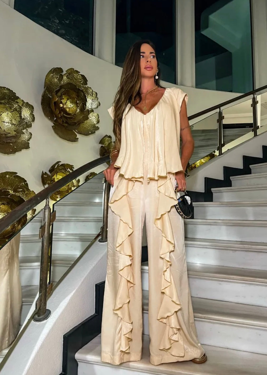 Jumpsuit areia dourada