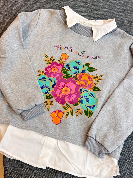 Sweat cardada cinza