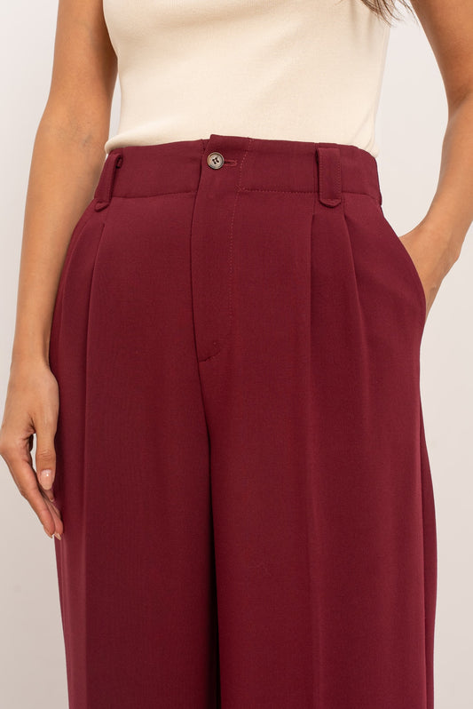 Calça plissada Straight fit