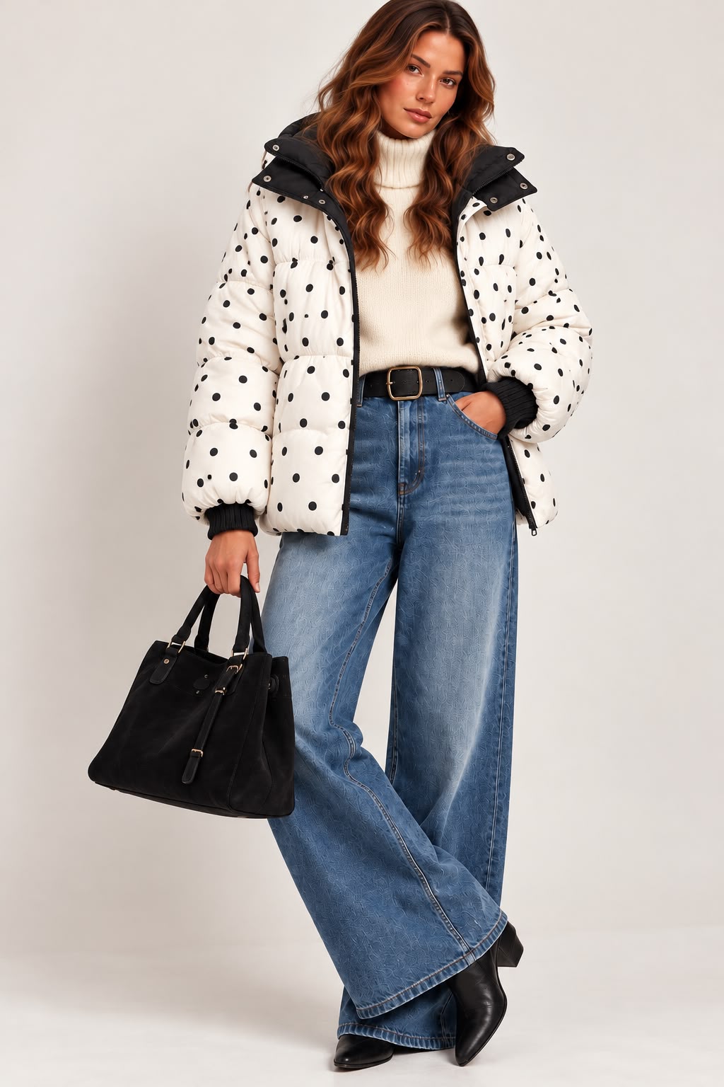 Puffer jacket bolas reversível