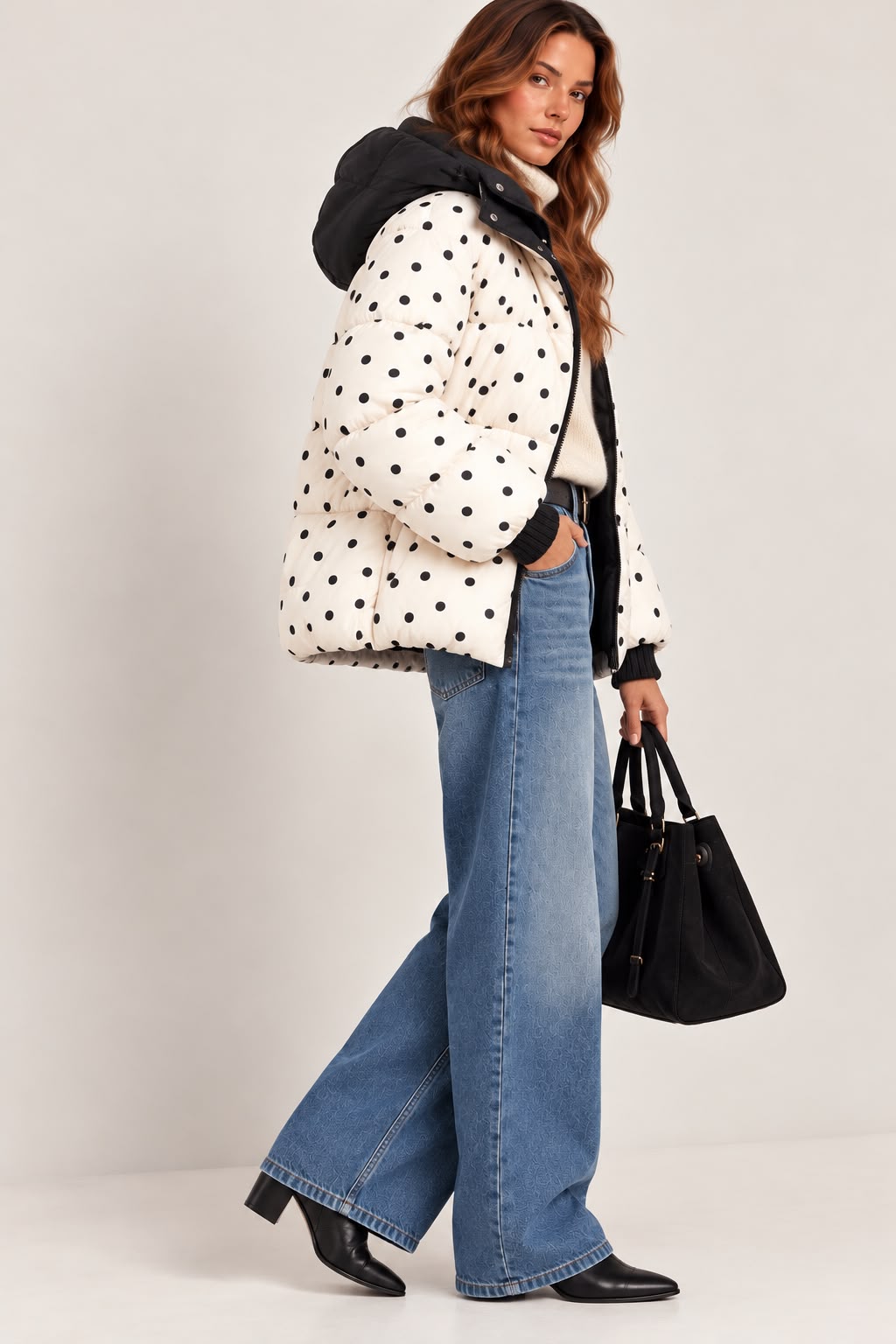 Puffer jacket bolas reversível